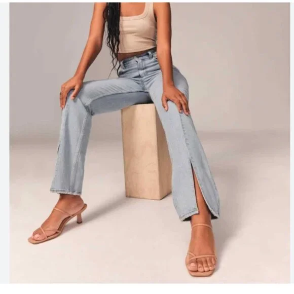 Abercrombie & Fitch 90's Ultra high rise straights sz8 - Picture 3 of 4